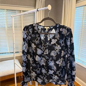 Joie Floral Navy Blue Blouse